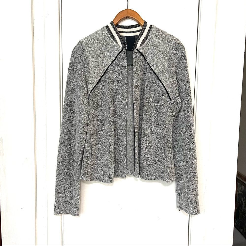 Dolan T - Shirt  tweed terry gray bomber jacket - Picture 2 of 10